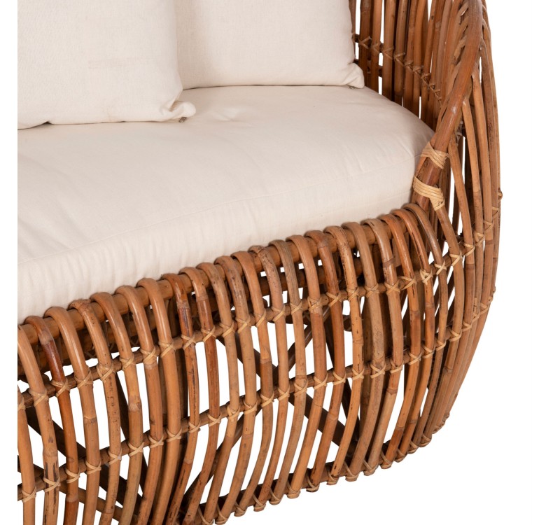 ΚΑΝΑΠΕΣ-ΑΝΑΚΛΙΝΤΡΟ LANTRY HM5991 ΦΥΣΙΚΟ RATTAN- ΛΕΥΚΑ ΜΑΞΙΛΑΡΙΑ 215x60x78Yεκ.