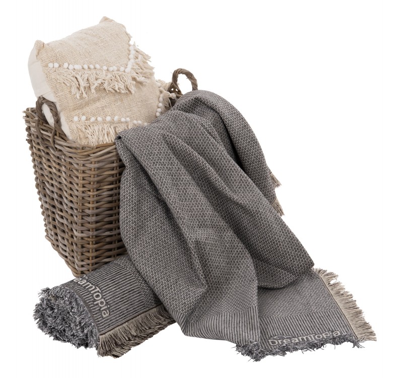 ΡΙΧΤΑΡΙ ME ΚΡΟΣΙΑ DREAMTOPIA HM12164.02 ΣΕ ΣΚΟΥΡΟ ΓΚΡΙ ΧΡΩΜΑ 178X178εκ.