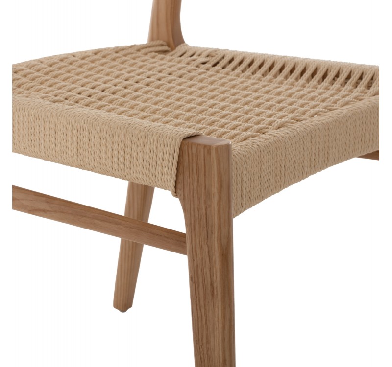 ΚΑΡΕΚΛΑ PONTUS HM9322.11 RUBBERWOOD ΜΕ ΚΑΘΙΣΜΑ ΣΧΟΙΝΙ- ΦΥΣΙΚΟ 47X52X80Υεκ.