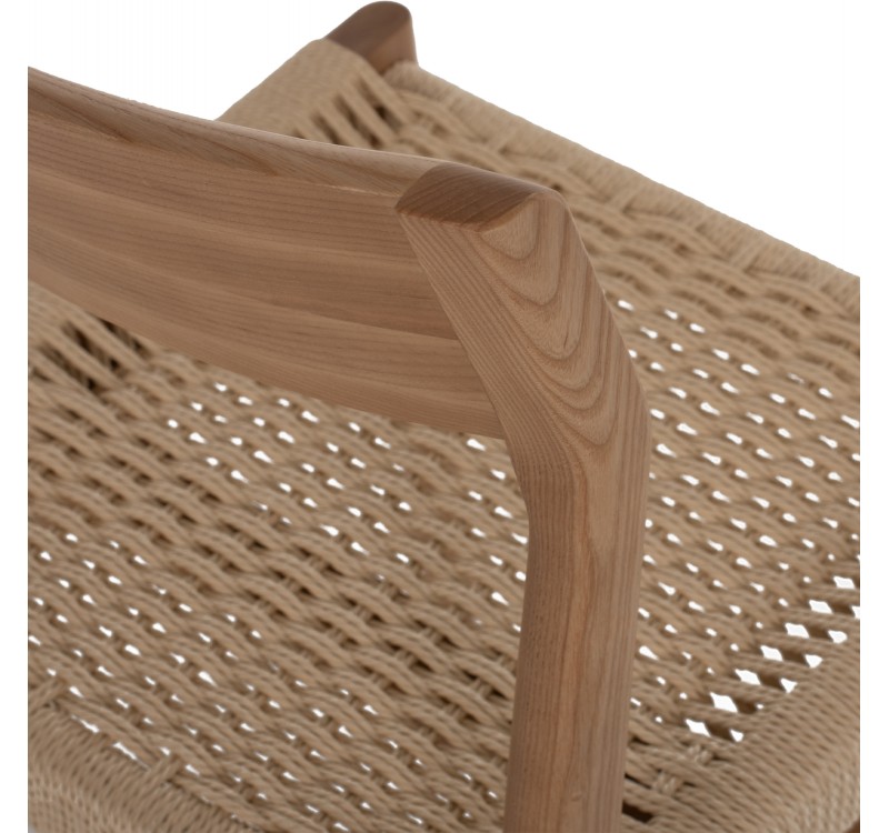 ΚΑΡΕΚΛΑ PONTUS HM9322.11 RUBBERWOOD ΜΕ ΚΑΘΙΣΜΑ ΣΧΟΙΝΙ- ΦΥΣΙΚΟ 47X52X80Υεκ.