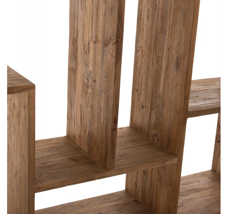 ΒΙΒΛΙΟΘΗΚΗ ROMULUS HM9803 ΑΝΑΚΥΚΛΩΜΕΝΟ ΞΥΛΟ ΤΕΑΚ ΜΕ 2 ΣΥΡΤΑΡΙΑ 140x30x210,5Yεκ.