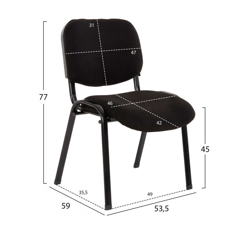 ΚΑΡΕΚΛΑ JANISHA HM1010.11 HOMEMARKT ΜΕ ΥΦΑΣΜΑ ΜΑΥΡΟ 53,5x59x77Υεκ.