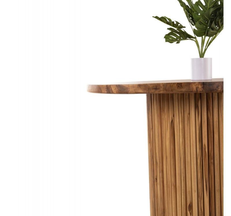 ΤΡΑΠΕΖΙ ΤΡΑΠΕΖΑΡΙΑΣ DREMA1 HM9895 ΜΑΣΙΦ ΞΥΛΟ ΤΕΑΚ Φ100X80Yεκ-3εκ.ΕΠΙΦΑΝΕΙΑ