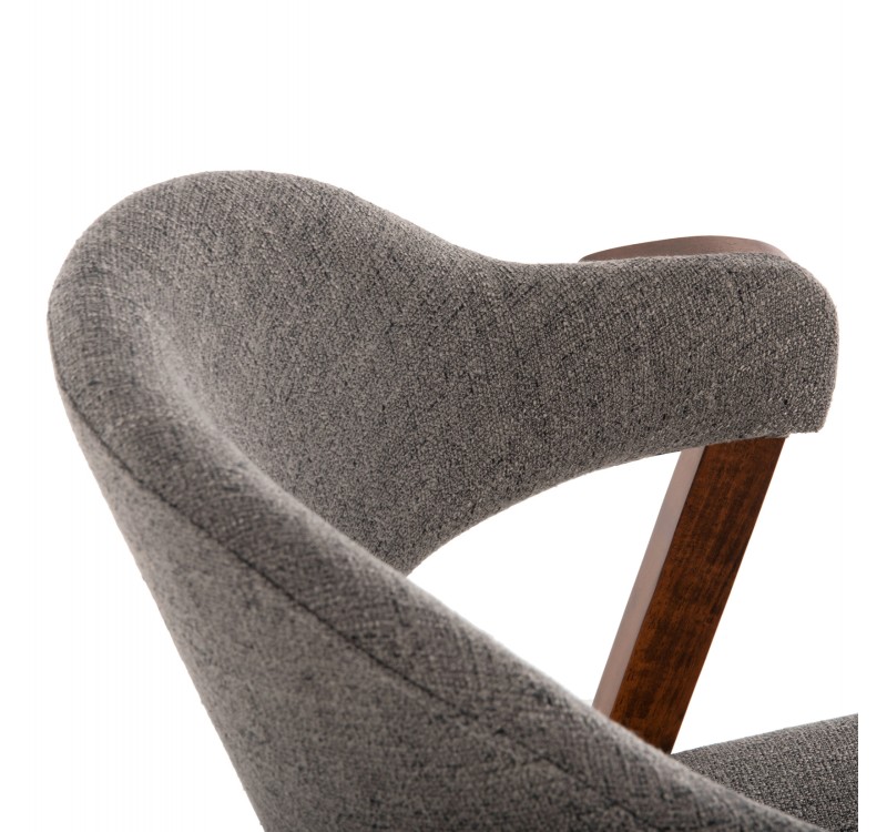 ΚΑΡΕΚΛΑ RIDER HM9734.01 RUBBERWOOD ΣΕ ΚΑΡΥΔΙ-ΥΦΑΣΜΑ ΓΚΡΙ 59x59x83Yεκ.