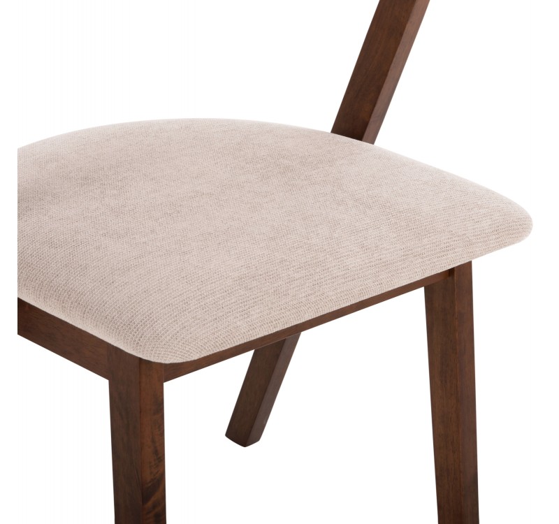 ΚΑΡΕΚΛΑ RIDER HM9734.02 RUBBERWOOD ΣΕ ΚΑΡΥΔΙ-ΥΦΑΣΜΑ ΕΚΡΟΥ 59x59x83Yεκ.