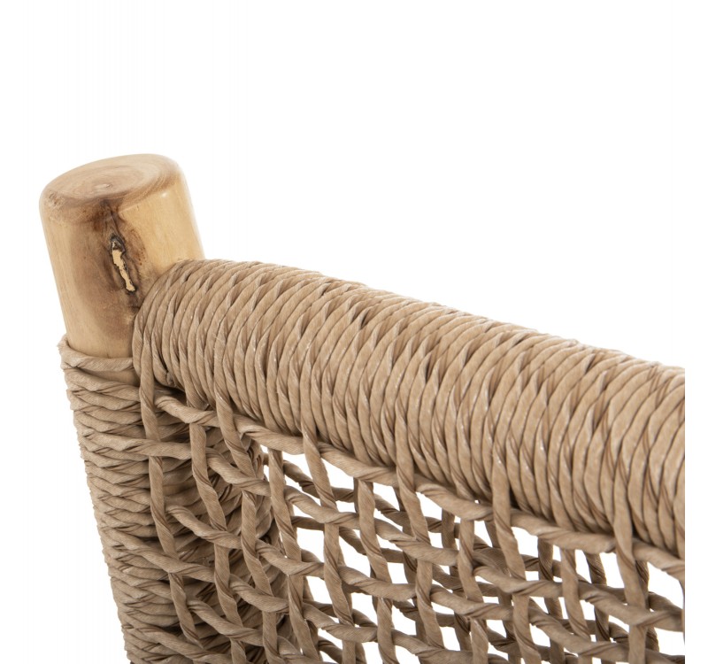 ΚΑΝΑΠΕΣ ΕΞΩΤ.ΧΩΡΟΥ 2-ΘΕΣΙΟΣ LONDER HM5984 ΞΥΛΟ ΤΕΑΚ ΚΑΙ ΣΥΝΘΕΤΙΚΟ RATTAN TWISTED 120x75x78Y