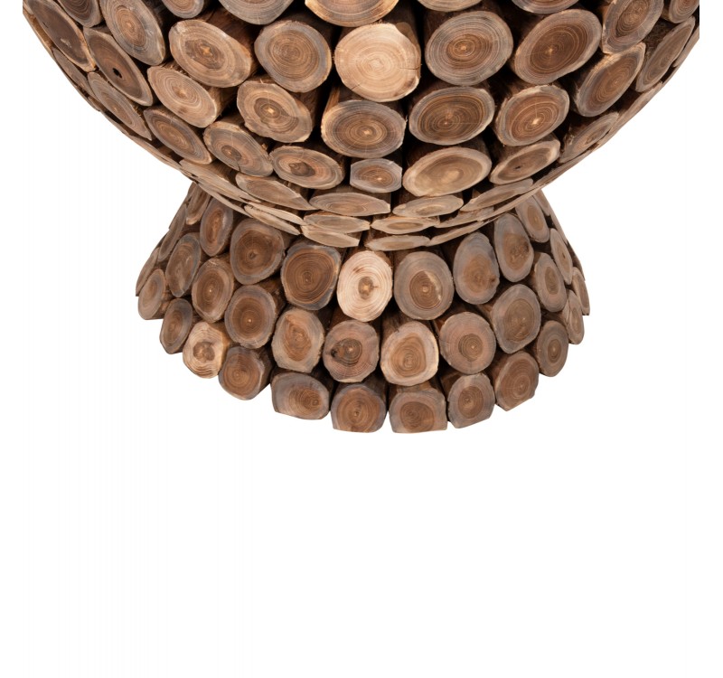 ΤΡΑΠΕΖΙ BAR ΣΤΡΟΓΓΥΛΟ LEEROY HM9806 KOMMATIA ΞΥΛΟΥ TEAK Φ900x103Υεκ.