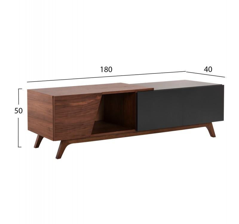 ΕΠΙΠΛΟ ΤΗΛΕΟΡΑΣΗΣ HUDSON HM9748 MDF ΚΑΠΛΑΜΑΣ ΚΑΡΥΔΙΑΣ ΚΑΡΥΔΙ&ΣΚΟΥΡΟ ΓΚΡΙ 180x40x50Υ