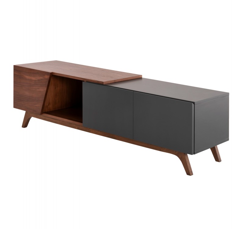 ΕΠΙΠΛΟ ΤΗΛΕΟΡΑΣΗΣ HUDSON HM9748 MDF ΚΑΠΛΑΜΑΣ ΚΑΡΥΔΙΑΣ ΚΑΡΥΔΙ&ΣΚΟΥΡΟ ΓΚΡΙ 180x40x50Υ