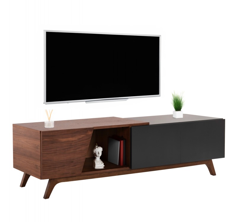 ΕΠΙΠΛΟ ΤΗΛΕΟΡΑΣΗΣ HUDSON HM9748 MDF ΚΑΠΛΑΜΑΣ ΚΑΡΥΔΙΑΣ ΚΑΡΥΔΙ&ΣΚΟΥΡΟ ΓΚΡΙ 180x40x50Υ