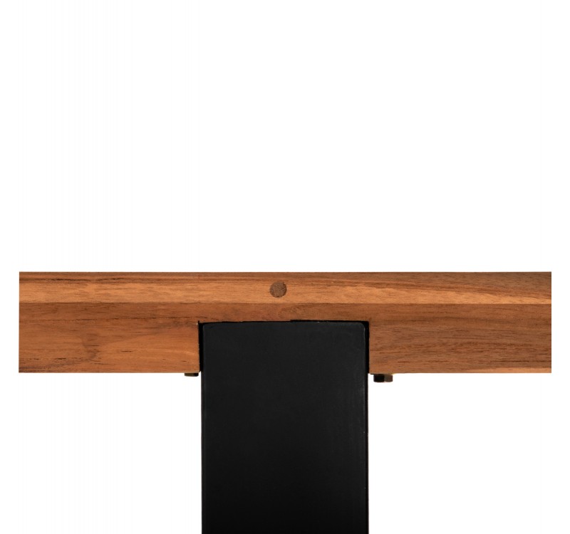 ΚΟΝΣΟΛΑ SHIRE HM9800 ΑΝΑΚΥΚΛΩΜΕΝΟ ΞΥΛΟ TEAK-ΜΑΥΡΕΣ ΜΕΤΑΛΛΙΚΕΣ ΒΑΣΕΙΣ 240x50x90Yεκ