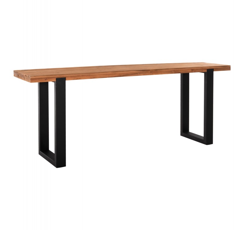 ΚΟΝΣΟΛΑ SHIRE HM9800 ΑΝΑΚΥΚΛΩΜΕΝΟ ΞΥΛΟ TEAK-ΜΑΥΡΕΣ ΜΕΤΑΛΛΙΚΕΣ ΒΑΣΕΙΣ 240x50x90Yεκ