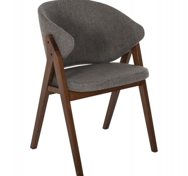 ΚΑΡΕΚΛΑ HANA HM9746.02 RUBBERWOOD ΣΕ ΚΑΡΥΔΙ ΧΡΩΜΑ-ΓΚΡΙ ΥΦΑΣΜΑ 55x60x84Yεκ.