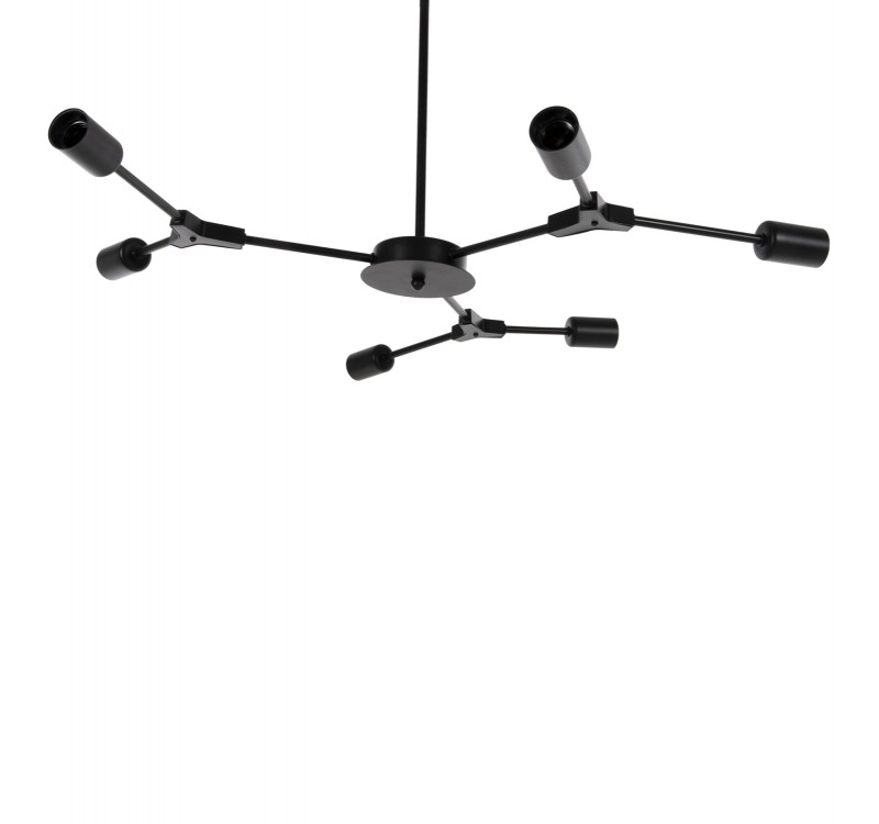 ΦΩΤΙΣΤΙΚΟ ΟΡΟΦΗΣ ΚΡΕΜΑΣΤΟ HM4125 6-ΦΩΤΟ ΜΑΥΡΟ ΜΕΤΑΛΛΟ 75x75x75Υεκ