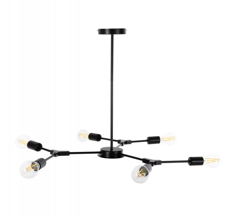 ΦΩΤΙΣΤΙΚΟ ΟΡΟΦΗΣ ΚΡΕΜΑΣΤΟ HM4125 6-ΦΩΤΟ ΜΑΥΡΟ ΜΕΤΑΛΛΟ 75x75x75Υεκ