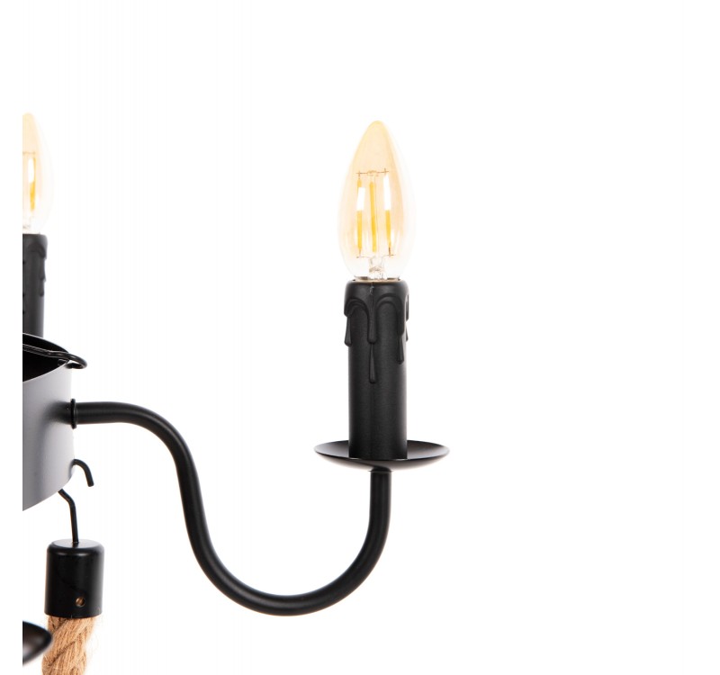 ΦΩΤΙΣΤΙΚΟ ΟΡΟΦΗΣ ΚΡΕΜΑΣΤΟ HM4177 6-ΦΩΤΟ ΣΧΟΙΝΙ ΚΑΙ ΜΑΥΡΟ ΜΕΤΑΛΛΟ 74x74x123Υεκ.