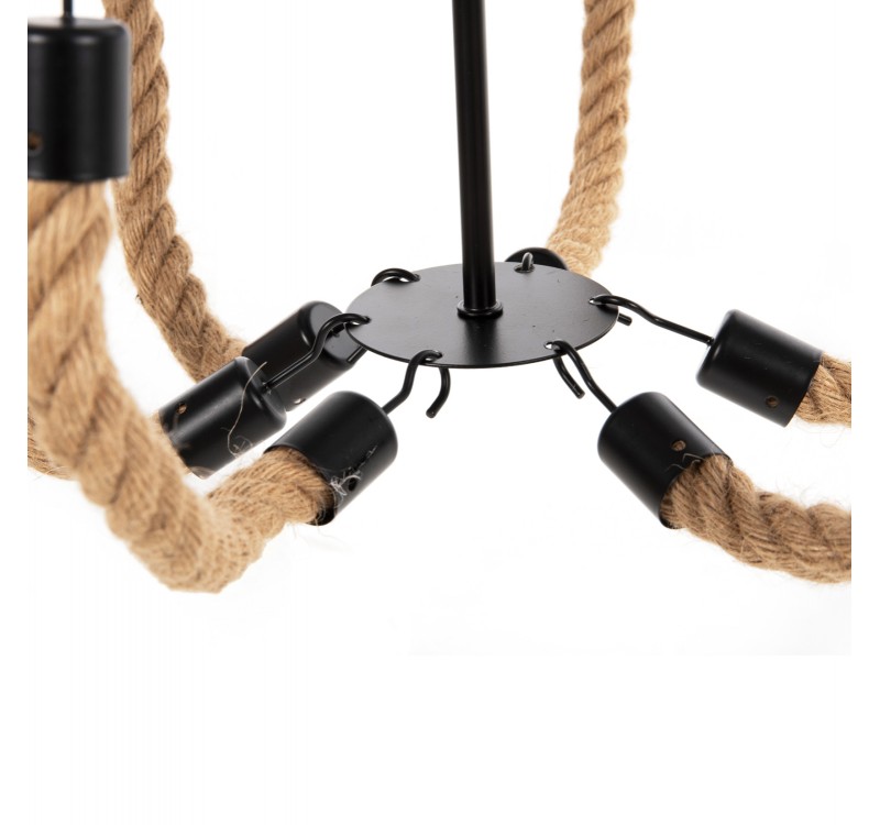 ΦΩΤΙΣΤΙΚΟ ΟΡΟΦΗΣ ΚΡΕΜΑΣΤΟ HM4177 6-ΦΩΤΟ ΣΧΟΙΝΙ ΚΑΙ ΜΑΥΡΟ ΜΕΤΑΛΛΟ 74x74x123Υεκ.