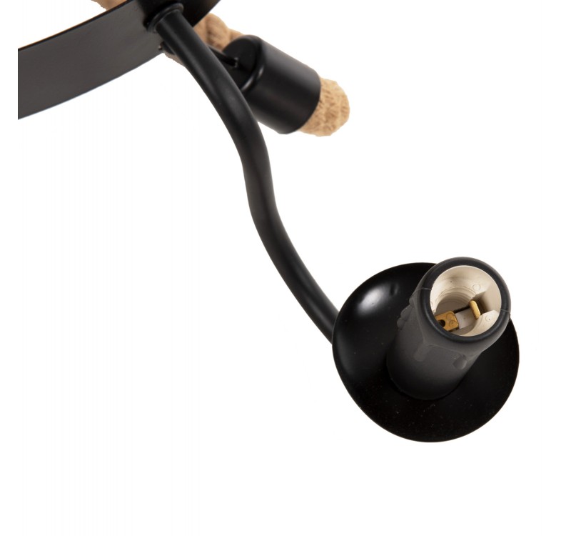 ΦΩΤΙΣΤΙΚΟ ΟΡΟΦΗΣ ΚΡΕΜΑΣΤΟ HM4177 6-ΦΩΤΟ ΣΧΟΙΝΙ ΚΑΙ ΜΑΥΡΟ ΜΕΤΑΛΛΟ 74x74x123Υεκ.