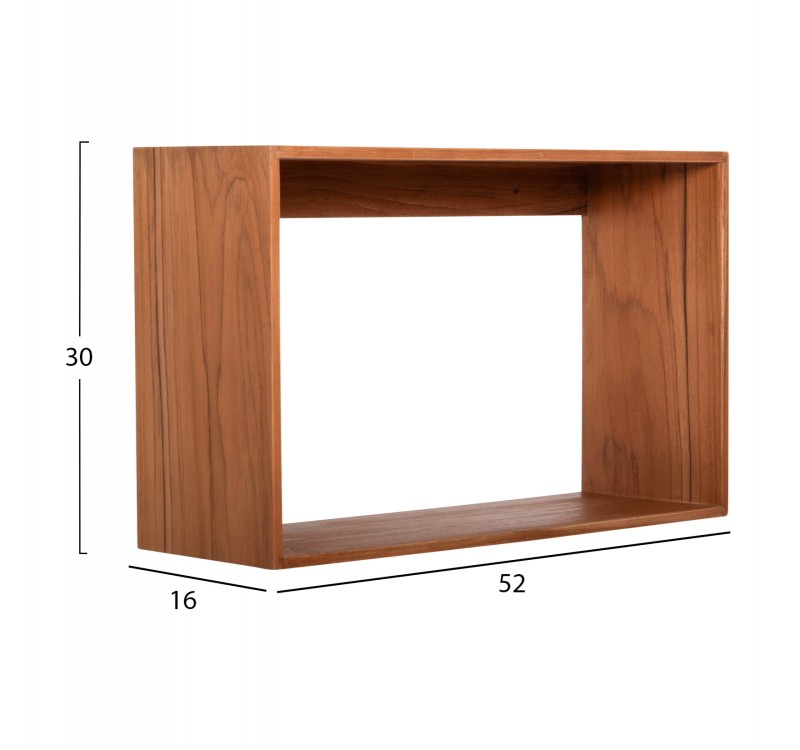 ΡΑΦΙΕΡΑ CHENGIS HM9830 3ΤΜΧ ΞΥΛΟ TEAK ΣΕ ΦΥΣΙΚΟ ΧΡΩΜΑ 60x20x38Υεκ