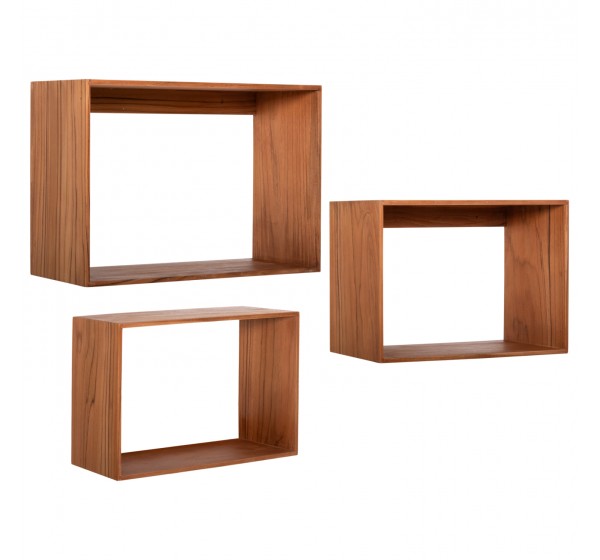 ΡΑΦΙΕΡΑ CHENGIS HM9830 3ΤΜΧ ΞΥΛΟ TEAK ΣΕ ΦΥΣΙΚΟ ΧΡΩΜΑ 60x20x38Υεκ