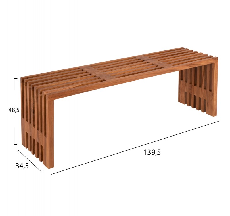 ΠΑΓΚΑΚΙ NYA HM9829 ΜΑΣΙΦ ΞΥΛΟ TEAK ΣΕ ΦΥΣΙΚΟ 139,5x34,5x48,5Υεκ.