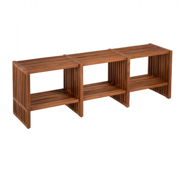 ΚΟΝΣΟΛΑ TV NYA HM9831 ΜΑΣΙΦ ΞΥΛΟ TEAK ΣΕ ΦΥΣΙΚΟ ΧΡΩΜΑ 130x29,5x46Υ εκ.