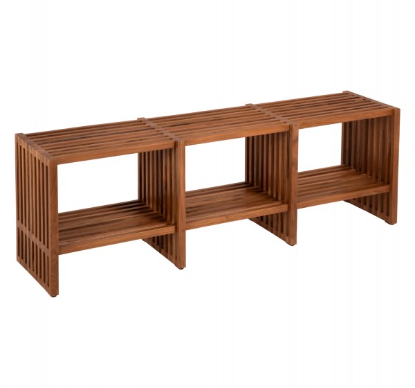 ΚΟΝΣΟΛΑ TV NYA HM9831 ΜΑΣΙΦ ΞΥΛΟ TEAK ΣΕ ΦΥΣΙΚΟ ΧΡΩΜΑ 130x29,5x46Υ εκ.