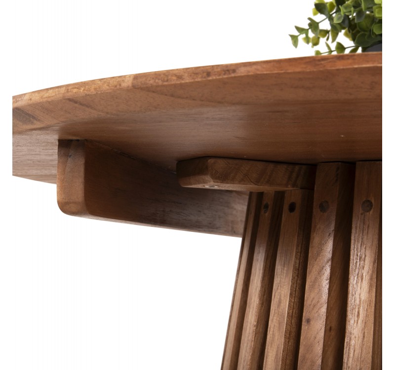 ΤΡΑΠΕΖΙ ΤΡΑΠΕΖΑΡΙΑΣ ΣΤΡΟΓΓΥΛΟ FRANTZ HM9832.11 ΜΑΣΙΦ ΞΥΛΟ MINDI ΣΕ ΦΥΣΙΚΟ Φ80X75Υεκ.