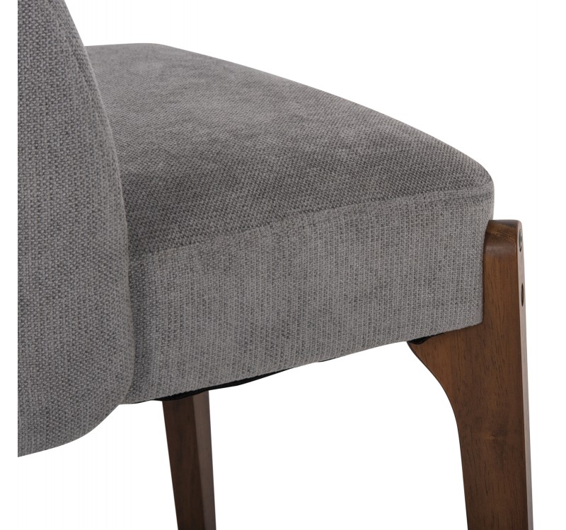ΚΑΡΕΚΛΑ ΤΡΑΠΕΖΑΡΙΑΣ RAMMER HM9744.01 RUBBERWOOD ΣΕ ΚΑΡΥΔΙ-ΓΚΡΙ ΥΦΑΣΜΑ 57x55x86Υεκ.