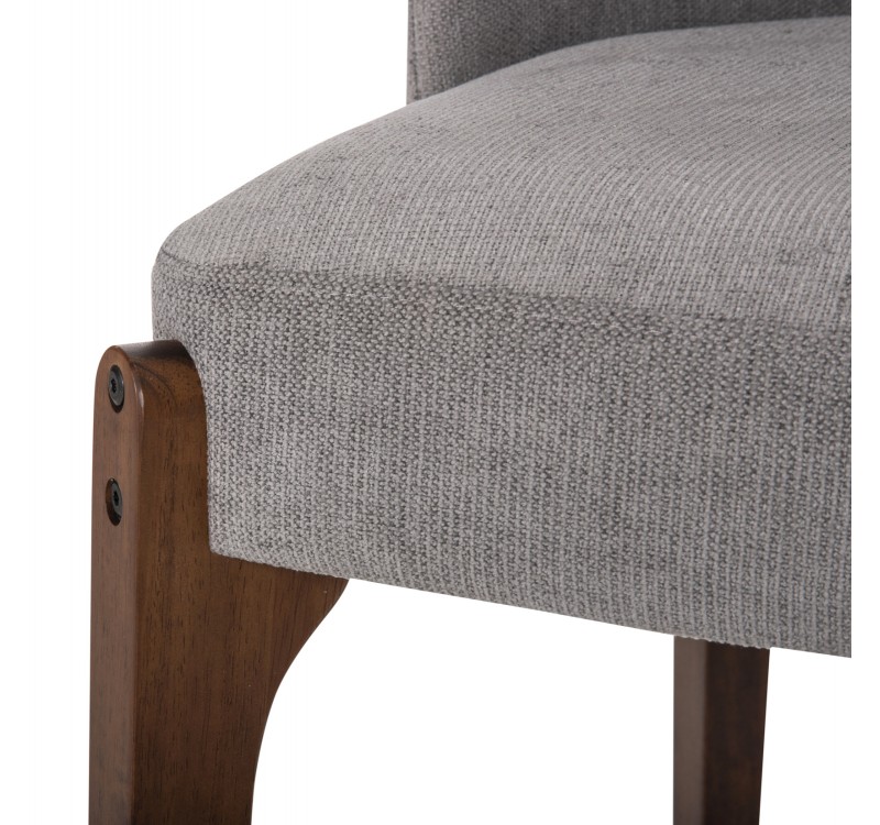 ΚΑΡΕΚΛΑ ΤΡΑΠΕΖΑΡΙΑΣ RAMMER HM9744.01 RUBBERWOOD ΣΕ ΚΑΡΥΔΙ-ΓΚΡΙ ΥΦΑΣΜΑ 57x55x86Υεκ.