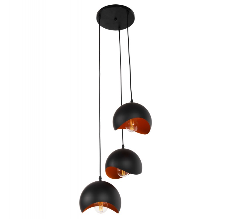 ΦΩΤΙΣΤΙΚΟ ΟΡΟΦΗΣ 3-ΦΩΤΟ HM4166.01 ΜΕΤΑΛΛΙΚΕΣ ΣΦΑΙΡΕΣ ΜΑΥΡΟ-ΠΟΡΤΟΚΑΛΙ Φ20x112Υ
