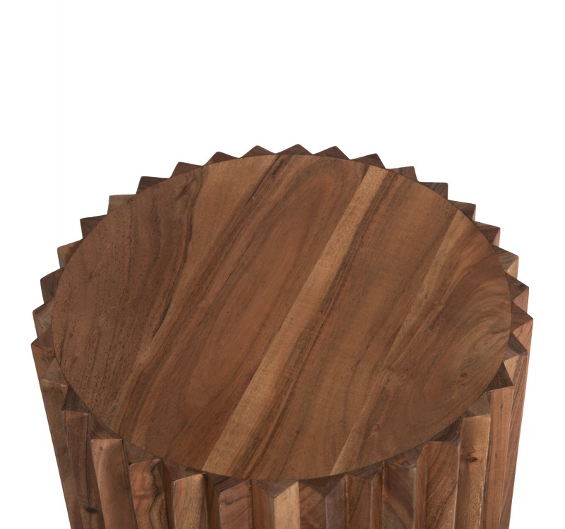 ΒΟΗΘΗΤΙΚΟ ΤΡΑΠΕΖΙ ΣΤΡΟΓΓΥΛΟ SEDGE HM9696 ΜΑΣΙΦ ΑΚΑΚΙΑ-ΦΥΣΙΚΟ ΧΡΩΜΑ Φ40x50Υεκ.