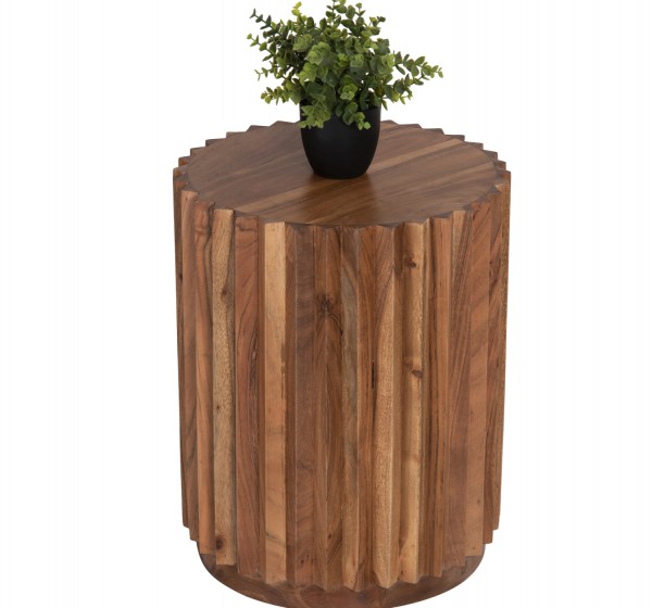 ΒΟΗΘΗΤΙΚΟ ΤΡΑΠΕΖΙ ΣΤΡΟΓΓΥΛΟ SEDGE HM9696 ΜΑΣΙΦ ΑΚΑΚΙΑ-ΦΥΣΙΚΟ ΧΡΩΜΑ Φ40x50Υεκ.