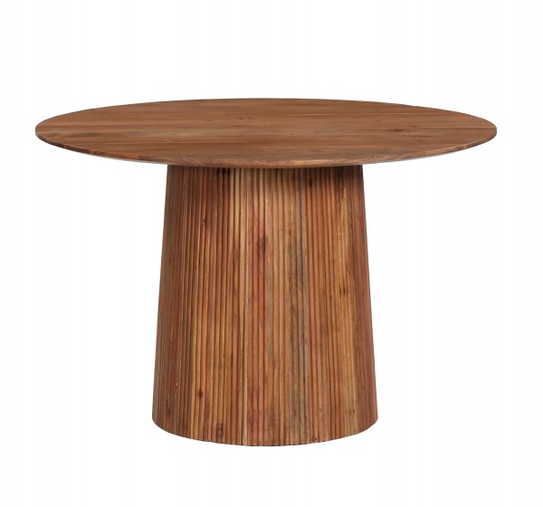 ΤΡΑΠΕΖΙ ΤΡΑΠΕΖΑΡΙΑΣ ΣΤΡΟΓΓΥΛΟ GROOT HM9684 ΜΑΣΙΦ ΞΥΛΟ ΑΚΑΚΙΑΣ ΣΕ ΦΥΣΙΚΟ Φ120x79Υεκ