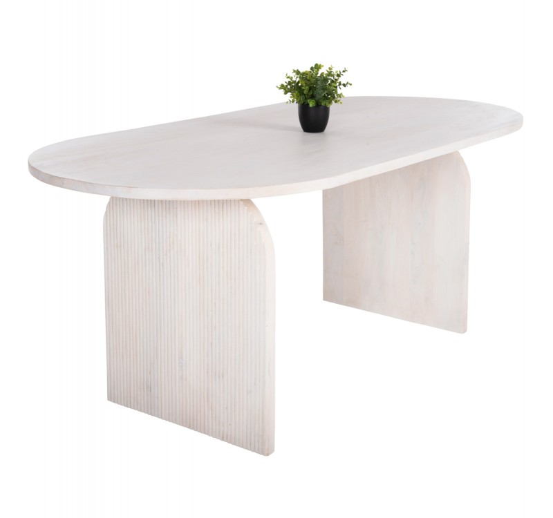 ΤΡΑΠΕΖΙ ΤΡΑΠΕΖΑΡΙΑΣ ΟΒΑΛ ΗΟΝΚΥ HM9690 ΜΑΣΙΦ ΞΥΛΟ MANGO ΣΕ ΛΕΥΚΟ 180,5x90,5x76Υεκ.