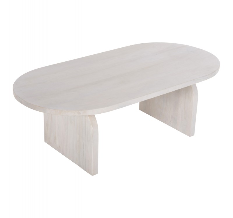 ΤΡΑΠΕΖΙ ΣΑΛΟΝΙΟΥ ΟΒΑΛ HONKY HM9691 ΜΑΣΙΦ ΞΥΛΟ MANGO ΣΕ ΛΕΥΚΟ 120x60x40Yεκ.