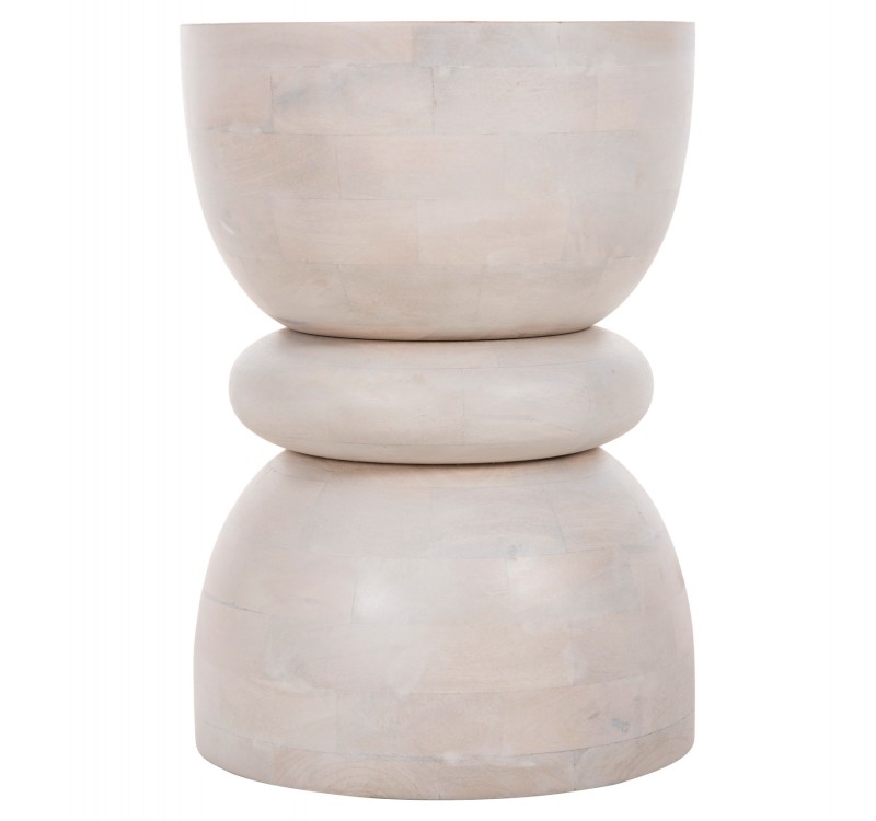 ΣΚΑΜΠΟ ΣΤΡΟΓΓΥΛΟ COIL HM9703 ΜΑΣΙΦ MANGO ΣΕ ΛΕΥΚΟ ΧΡΩΜΑ Φ35x51Υ εκ.