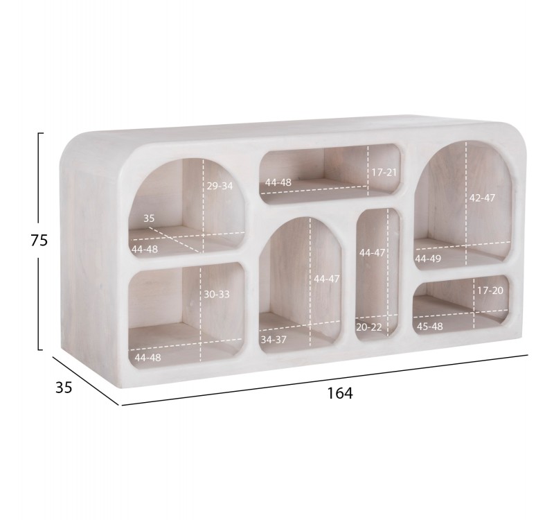 ΜΠΟΥΦΕΣ HANDYR HM9705 ΜΑΣΙΦ ΞΥΛΟ MANGO ΣΕ ΛΕΥΚΟ ΧΡΩΜΑ 165x35x75Yεκ.