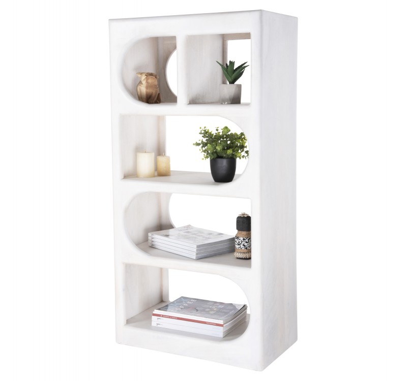 ΡΑΦΙΕΡΑ ΚΟΜΜΟ HANDYR HM9706 ΜΑΣΙΦ ΞΥΛΟ MANGO ΣΕ ΛΕΥΚΟ ΧΡΩΜΑ 60x35x120Υεκ.