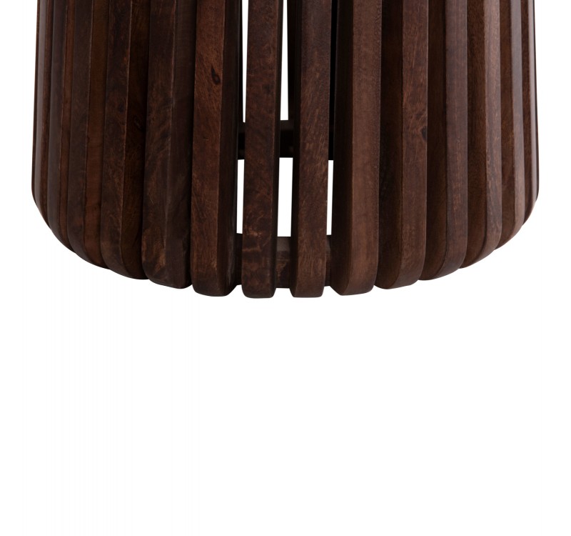 ΒΟΗΘΗΤΙΚΟ ΤΡΑΠΕΖΙ KREST HM9711 ΜΑΣΙΦ ΞΥΛΟ ΑΚΑΚΙΑΣ ΣΕ ΚΑΦΕ-ΤΡΑΒΕΡΤΙΝA Φ50x50Υεκ.