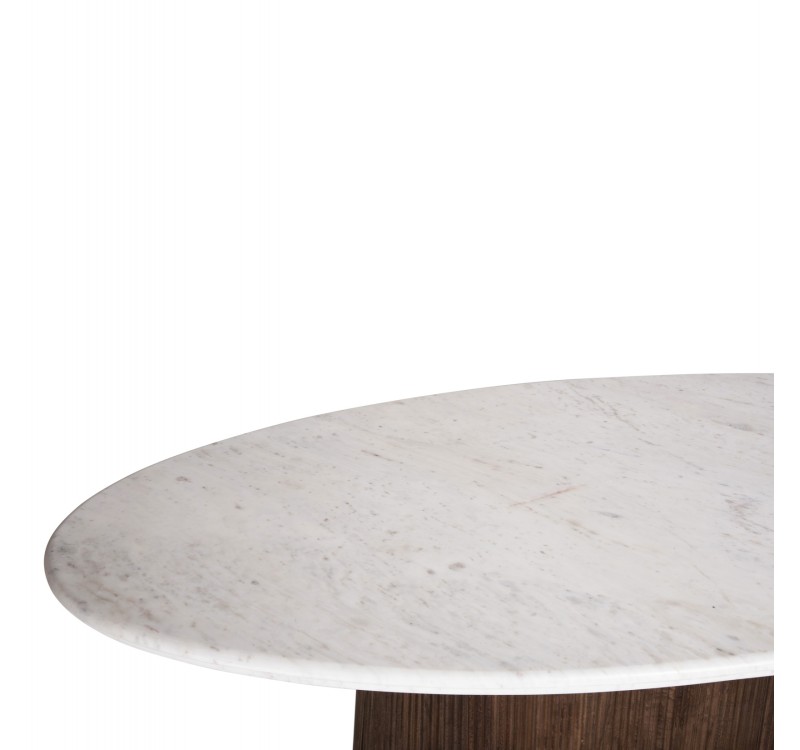 ΤΡΑΠΕΖΙ ΤΡΑΠΕΖΑΡΙΑΣ ΟΒΑΛ PURGER HM9715 ΜΑΣΙΦ MANGO-ΛΕΥΚΟ ΜΑΡΜΑΡΟ 180x89x76Υεκ.