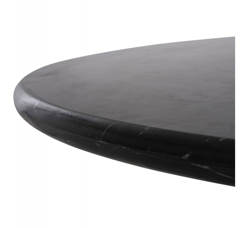 ΤΡΑΠΕΖΙ ΤΡΑΠΕΖΑΡΙΑΣ ΣΤΡΟΓΓΥΛΟ DRAXX HM9687 ΜΑΣΙΦ ΞΥΛΟ ΑΚΑΚΙΑΣ-ΕΠΙΦΑΝΕΙΑ ΜΑΥΡΟ ΜΑΡΜΑΡΟ Φ120x76Υεκ