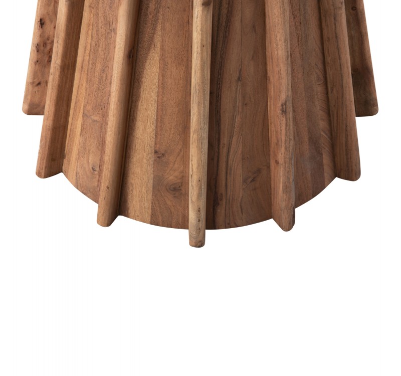 ΤΡΑΠΕΖΙ ΤΡΑΠΕΖΑΡΙΑΣ ΣΤΡΟΓΓΥΛΟ DRAXX HM9687 ΜΑΣΙΦ ΞΥΛΟ ΑΚΑΚΙΑΣ-ΕΠΙΦΑΝΕΙΑ ΜΑΥΡΟ ΜΑΡΜΑΡΟ Φ120x76Υεκ