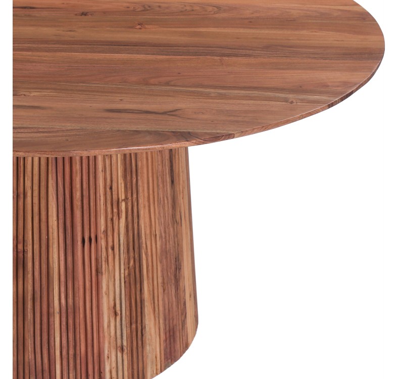 ΤΡΑΠΕΖΙ ΤΡΑΠΕΖΑΡΙΑΣ ΣΤΡΟΓΓΥΛΟ GROOT HM9685 ΜΑΣΙΦ ΑΚΑΚΙΑ ΣΕ ΦΥΣΙΚΟ Φ150x76Υεκ