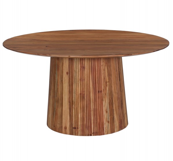 ΤΡΑΠΕΖΙ ΤΡΑΠΕΖΑΡΙΑΣ ΣΤΡΟΓΓΥΛΟ GROOT HM9685 ΜΑΣΙΦ ΑΚΑΚΙΑ ΣΕ ΦΥΣΙΚΟ Φ150x76Υεκ