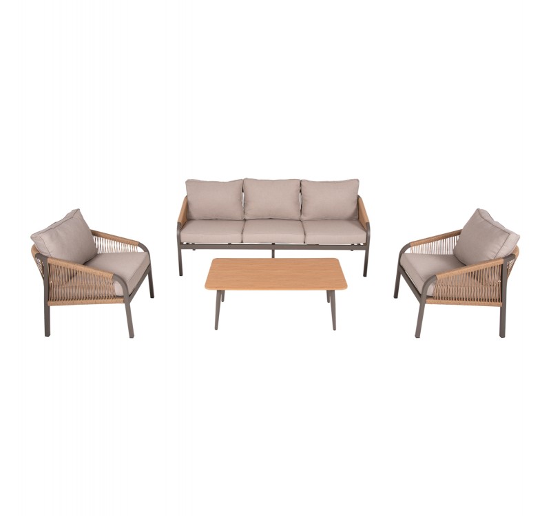 ΣΑΛΟΝΙ ΕΞΩΤ.ΧΩΡΟΥ 4ΤΜΧ MAERLY HM6056.04 ΑΛΟΥΜΙΝΙΟ ΣΑΜΠΑΝΙ-ΣΥΝΘ.ΣΧΟΙΝΙ-ΜΠΕΖ ΜΑΞΙΛΑΡΙΑ