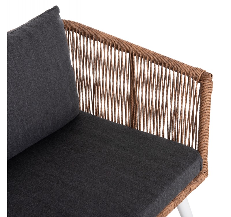 ΣΑΛΟΝΙ ΕΞ.ΧΩΡΟΥ 4ΤΜΧ FREJA HM6057.01 ΑΛΟΥΜ. ΛΕΥΚΟ-PE RATTAN ΜΠΕΖ-ΑΝΘΡΑΚΙ ΜΑΞΙΛΑΡΙΑ