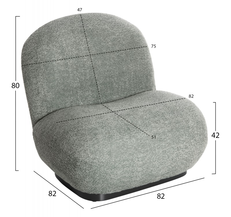 ΠΟΛΥΘΡΟΝΑ BEANY HM9591.05 ΦΥΣΤΙΚΙ ΜΠΟΥΚΛΕ ΥΦΑΣΜΑ 85x82x77Υ εκ.