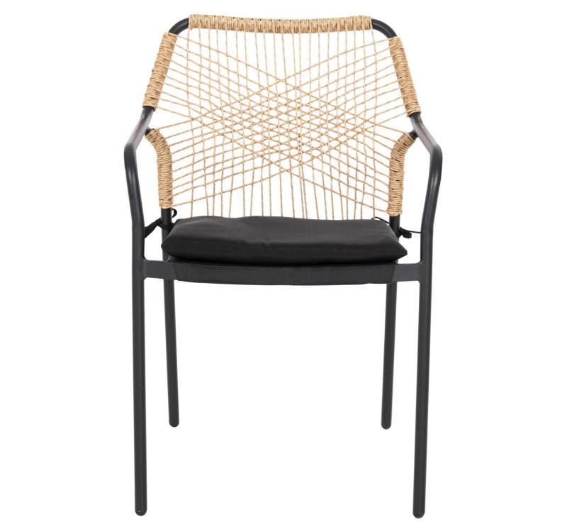 ΠΟΛΥΘΡΟΝΑ ΑΛΟΥΜΙΝΙΟΥ TROTTER HM5865.11 ΣΚΟΥΡΟΣ ΓΚΡΙ ΣΚΕΛΕΤΟΣ ΜΕ WICKER ΜΠΕΖ & ΜΑΥΡΟ ΜΑΞΙΛΑΡΙ