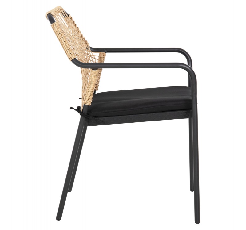 ΠΟΛΥΘΡΟΝΑ ΑΛΟΥΜΙΝΙΟΥ TROTTER HM5865.11 ΣΚΟΥΡΟΣ ΓΚΡΙ ΣΚΕΛΕΤΟΣ ΜΕ WICKER ΜΠΕΖ & ΜΑΥΡΟ ΜΑΞΙΛΑΡΙ